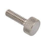 AMPG Thumb Screw, #4-40 Thread Size, Knurl Narrow Head, Plain Stainless Steel, 3/8 in Lg Z0730