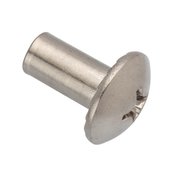 Ampg Barrel Nut, 1/4"-20, 5/8 in Brl Lg, 5/16 in Brl Dia, 18-8 Stainless Steel Unfinished Z4743