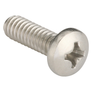 Zoro Select #8-32 x 1/2 in Phillips Pan Machine Screw, Plain 18-8 Stainless Steel, 100 PK U51122.016.0050