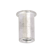 Zoro Select Rivet Nut, 1/4"-20 Thread Size, 0.5 in Flange Dia., 0.669 in L, Aluminum, 40 PK U69315.025.0260
