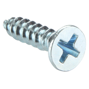 Zoro Select Wood Screw, #8, 3/4 in, Zinc Plated Steel Flat Head Phillips Drive, 100 PK U25120.016.0075