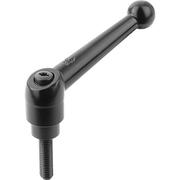 Kipp Adjustable Handle, Size: 2 M10X30 Zinc, Black Satin, Comp: Steel K0116.2101X30