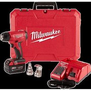 Milwaukee Tool Heat Gun Kit, Electric Powered, 18V DC, Dual Temp. Setting,  360 Watt, Pistol Handle 2688-21, 48-11-1820