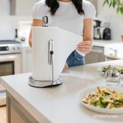 simplehuman Tension Arm Standing White Stainless Steel Paper Towel