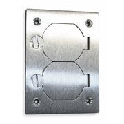 Hubbell Wiring Device-Kellems Electrical Box Cover, 2 Gangs, Rectangular, Aluminum SA3825