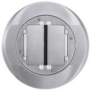 Hubbell Wiring Device-Kellems Electrical Box Cover, 2 Gangs, Round, Aluminum, Flush Cover S1CFCAL