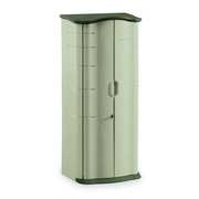 Rubbermaid Commercial 17 cu ft Resin Vertical Outdoor Storage Shed, Sandstone FG374901OLVSS