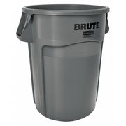 Rubbermaid Commercial 44 gal Round Trash Can, Gray, 24 in Dia, Open Top, Plastic FG264360GRAY