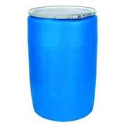 Zoro Select Open Head Transport Drum, Polyethylene, 55 gal, Unlined, Blue POLY55OHBLPC