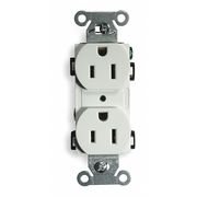 Hubbell 15A Duplex Receptacle 125VAC 5-15R WH BR15WHI