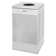 Rubbermaid Commercial 20 gal Square Trash Can, Silver Metallic, 18 1/4 in Dia, Open Top, Steel, Rigid Plastic FGSC18EPLSM