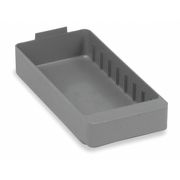 Quantum Storage Systems 15 lb Drawer Storage Bin, High Impact Polystyrene, 5 9/16 in W, 2 1/8 in H, Gray, 11 5/8 in L QED401GY