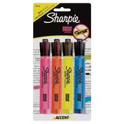 Sharpie Smear Guard Highlighter Set, Chisel Tip Fluorescent Colors PK4 25174PP