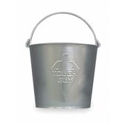 Zoro Select 3 1/2 gal Round Mop Bucket, 11 in H, 11 13/64 in Dia, Silver, Galvanized Steel 2MPE8