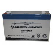 Lithonia Lighting Battery, Lead Calcium, 6V, 12A/HR. ELB 0612A