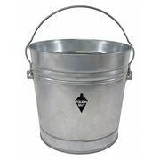Zoro Select 6 gal Round Trash Can, Silver, Galvanized steel 2PYW4