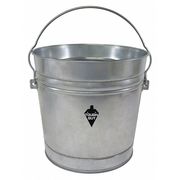 Zoro Select 10 gal Round Trash Can, Silver, Galvanized steel 2PYW5