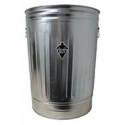 Zoro Select 31 gal Round Trash Can, Silver, 21 in Dia, None, Galvanized steel 2PYW6