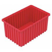 Akro-Mils Divider Box, Red, Industrial Grade Polymer, 16 1/2 in L, 10 7/8 in W, 8 in H 33168RED