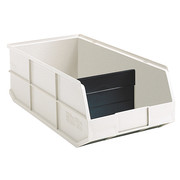 Akro-Mils 75 lb Shelf Storage Bin, Plastic, 11 in W, 7 in H, Beige, 20 1/2 in L 30358BEIGE