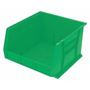 Akro-Mils 75 lb Hang & Stack Storage Bin, Plastic, 16 1/2 in W, 11 in H, Green, 18 in L 30270GREEN