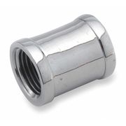 Zoro Select Chrome Plated Brass Coupling, FNPT, 3/8" Pipe Size 81103-06
