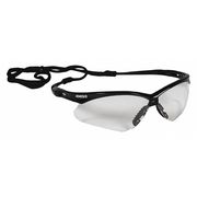 Kleenguard V30 Nemesis Safety Glasses, Scratch-Resistant, Wraparound, Black Half-Frame, Clear Lens 25676