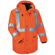 Glowear By Ergodyne Large Insulated Hooded Jacket, Orange 8385