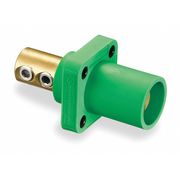 Hubbell Receptacle, Double Set Screw, Green HBLMRGN