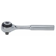 Proto 1/4" Drive 72 Geared Teeth Round Head Style Hand Ratchet, 4-1/2" L, Full Polish Finish J4752F