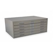 Zoro Select Cabinet, Flat File, 5 Drawer, Putty 2CLA7