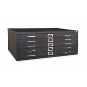Zoro Select Cabinet, Flat File, 5 Drawer, Black 2CLA5