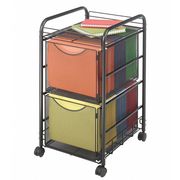 Safco Double File Cart, w/Drawers, Black 5212BL