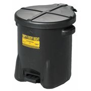 Eagle Mfg Oily Waste Can, 6 gal., Polyethylene, Black 933FLBLK