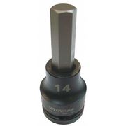 Westward 3/4 in Drive Impact Socket Bit 14 mm Size, Standard Socket, Black Oxide 20HX51