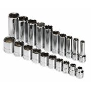 Sk Professional Tools 3/8" Drive Socket Set SAE 20 Pieces 5/16 in to 7/8 in , Chrome 89040