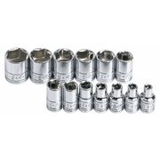 Sk Professional Tools 1/4" Drive Socket Set Metric 13 Pieces 4 mm to 15 mm , Chrome 1313