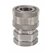 Snap-Tite Hydraulic Quick Connect Hose Coupling, 316 Stainless Steel Body, Sleeve Lock, 1/4"-18 Thread Size SVHC4-4F