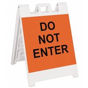 Zoro Select A-Frame Barricade Sign, Plastic, 36 in H, 3 in L, 25 in W, White 136-WLGQ2424-OBEG