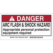 Brady Arc Flash Protection Labl, 2inHx4inW, PK10 103531