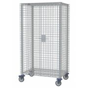 Metro Antimicrobial Wire Security Cart with Adjustable Shelves 900 lb Capacity, 28 in W x 53 in L x MQSEC55DE