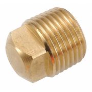 Zoro Select Low Lead Brass Square Head Plug, Male NPT, 3/8" Pipe Size 706109-06