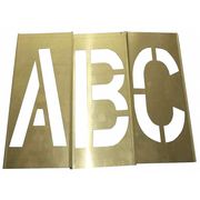 Zoro Select Stencil Set, Letters, Punctuation, Brass, 20Y508 20Y508