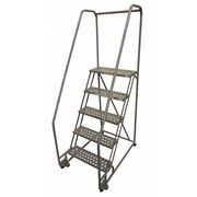 Cotterman 80 in H Steel Tilt and Roll Ladder, 5 Steps, 450 lb Load Capacity 5TR26A6E10B8C1P6