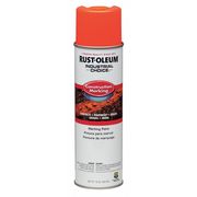 Rust-Oleum Construction Marking Paint, 17 oz., Fluorescent Red/Orange, Water -Based 264699