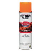 Rust-Oleum Construction Marking Paint, 17 oz., Fluorescent Orange, Water -Based 264697