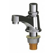 Chicago Faucet Metering Single Hole Mount, 1 Hole Single Supply Metering Sink Faucet, Chrome plated 333-SLOE12COLDABCP