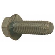 ZORO SELECT Thread Cutting Screw, 3/8" x 3/4 in, Zinc Plated Steel Hex Head Slotted Drive, 100 PK 3712FSWS
