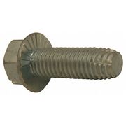 Zoro Select Thread Cutting Screw, 3/8" x 1 in, Zinc Plated Steel Hex Head Slotted Drive, 100 PK 3716FSWS