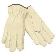 Mcr Safety Leather Palm Gloves, Pigskin, Shirred, L, PR 3401L